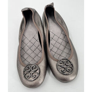 Itti & Otto Low Wedges Comfort Silver Loafer Shoes Women's Size 40 EU